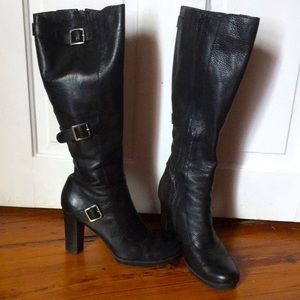 Knee High Black Leather Boots